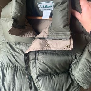 LL Bean puffer coat army/olive green - men’s size large
